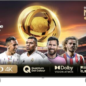 Hisense 65 inch QLED Smart TV E7N-Quantum Dot Colour, AI Picture, Dolby Vision, Dolby Atmos, Share to TV, Voice Control, Filmmaker Mode, Youtube, Netflix, Disney+ and Shahid, 65E7N (2024 UAE Version)